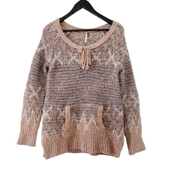 Free People Multicolor Neutral Love Bug Fair isle Nordic Wool Knit Sweater‎ - Picture 2 of 10